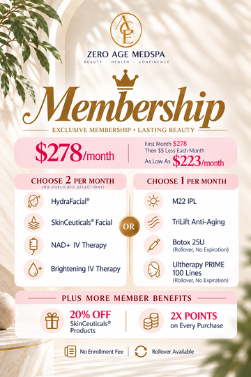 Zero Age MedSpa monthly membership in Katy & Houston, TX